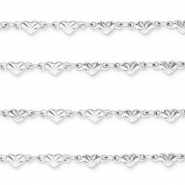 Stainless Steel - Rostfrei Stahl Schmuckzubeh&ouml;r Gliederkette Herz Silver