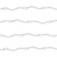 Stainless Steel - Rostfrei Stahl Schmuckzubeh&ouml;r Gliederkette Wellenf&ouml;rmig Silver