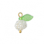 Top Facett Perlen Anh&auml;nger Beere Gold-green-transparent