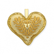 Trendy-Anh&auml;nger Herz mit Blattmuster Gold