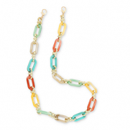 Trendy Segeltau-Handykette aus Acryl Multicolour-gold