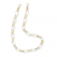 Trendy Segeltau-Handykette aus Acryl Transparent-gold