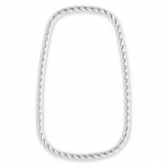 Stainless Steel - Rostfrei Stahl Schmuckzubeh&ouml;r Zwischenst&uuml;ck Rechteck Silver