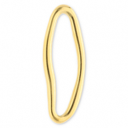Stainless Steel - Rostfrei Stahl Schmuckzubeh&ouml;r Zwischenst&uuml;ck Oval Gold