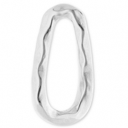Stainless Steel - Rostfrei Stahl Schmuckzubeh&ouml;r Zwischenst&uuml;ck Oval Silver