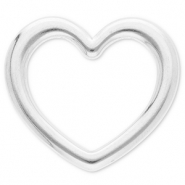 Stainless Steel - Rostfrei Stahl Schmuckzubeh&ouml;r Zwischenst&uuml;ck Herz Silver