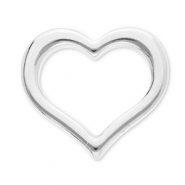 Stainless Steel - Rostfrei Stahl Schmuckzubeh&ouml;r Zwischenst&uuml;ck Herz Silver