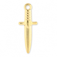 Stainless Steel - Rostfrei Stahl Anh&auml;nger Mini-Dolch Gold