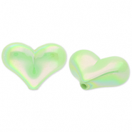 Acrylperlen Herz Green-AB coating