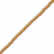Top Glas Facett Perlen 4x3 mm rondellen Camel brown-pearl shine coating