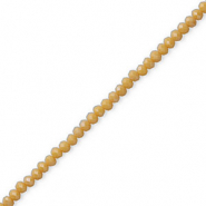 Top Glas Facett Perlen 4x3 mm rondellen Light brown-pearl shine coating