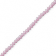 Top Glas Facett Perlen 4x3 mm rondellen Light purple-pearl shine coating