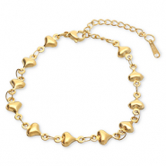 Armb&auml;nder aus Stainless Steel - Rostfreiem Stahl Herz Gold