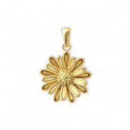 Stainless Steel - Rostfrei Stahl Anh&auml;nger Blume Gold