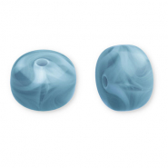 Acrylperlen Disc Teal blue-white