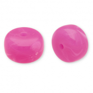 Acrylperlen Disc Dark pink-white