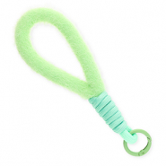 Trendy Segeltau-Handykette Pl&uuml;sch Pastel green-mint green