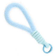Trendy Segeltau-Handykette Pl&uuml;sch Pastel blue