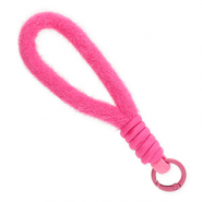 Trendy Segeltau-Handykette Pl&uuml;sch Dark pink