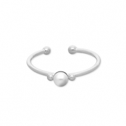 Ringe aus Stainless Steel - Rostfreiem Stahl mit Perle Silver-white