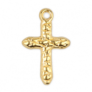 Stainless Steel - Rostfrei Stahl Anh&auml;nger Kreuz Gold
