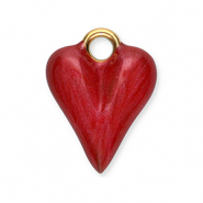 Stainless Steel - Rostfrei Stahl Anh&auml;nger Herz Gold-red