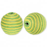 22 mm Acrylperlen mit Wachskordel Green-yellow