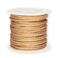 Makramee Band geflochten 2mm Gold-vintage pink