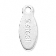 Stainless Steel - Rostfrei Stahl Schmuckzubeh&ouml;r Schmuck-Logo-Pl&auml;ttchen "S.steel" Silver