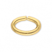 Stainless Steel - Rostfrei Stahl Schmuckzubeh&ouml;r Bindering Oval Gold