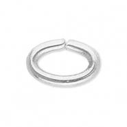 Stainless Steel - Rostfrei Stahl Schmuckzubeh&ouml;r Bindering Oval Silver