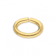 Stainless Steel - Rostfrei Stahl Schmuckzubeh&ouml;r Bindering Oval Gold