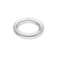 Stainless Steel - Rostfrei Stahl Schmuckzubeh&ouml;r Bindering Oval Silver