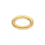 Stainless Steel - Rostfrei Stahl Schmuckzubeh&ouml;r Bindering Oval Gold