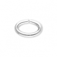 Stainless Steel - Rostfrei Stahl Schmuckzubeh&ouml;r Bindering Oval Silver