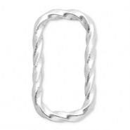 Stainless Steel - Rostfrei Stahl Schmuckzubeh&ouml;r Zwischenst&uuml;ck Rechteck Silver