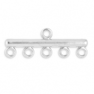 Stainless Steel - Rostfrei Stahl Schmuckzubeh&ouml;r Anh&auml;nger mit 5 &Ouml;sen Silver
