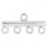 Stainless Steel - Rostfrei Stahl Schmuckzubeh&ouml;r Anh&auml;nger mit 4 &Ouml;sen Silver