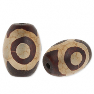Naturstein Perlen Chalcedon Rice Brown-beige
