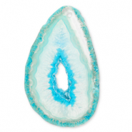 Naturstein Anh&auml;nger Achat Tropfenform Turquoise-green