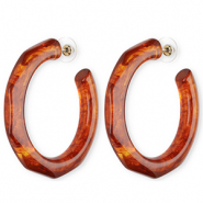 Trendy Resin Ohrringe&nbsp;/&nbsp;Ohrstecker Dark amber brown