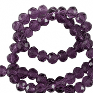 Top Glas Facett Perlen 3x2mm rondellen Aubergine purple