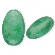 Acrylperlen Lang Oval Dark green-marble