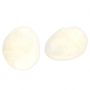 Acrylperlen Eierf&ouml;rmig Off white-marble