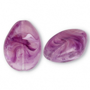 Acrylperlen Tropfenform Purple-brown-marble