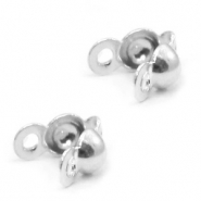 925 Silber Zubeh&ouml;r Quetsch-Kaschierperlen 3mm mit &Ouml;se Silber