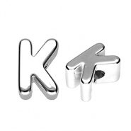 Buchstaben Perlen aus Acryl K Silver