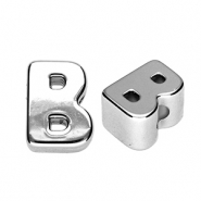 Buchstaben Perlen aus Acryl B Silver