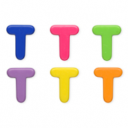 Buchstaben Perlen aus Acryl T Multicolour