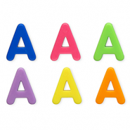 Buchstaben Perlen aus Acryl A Multicolour